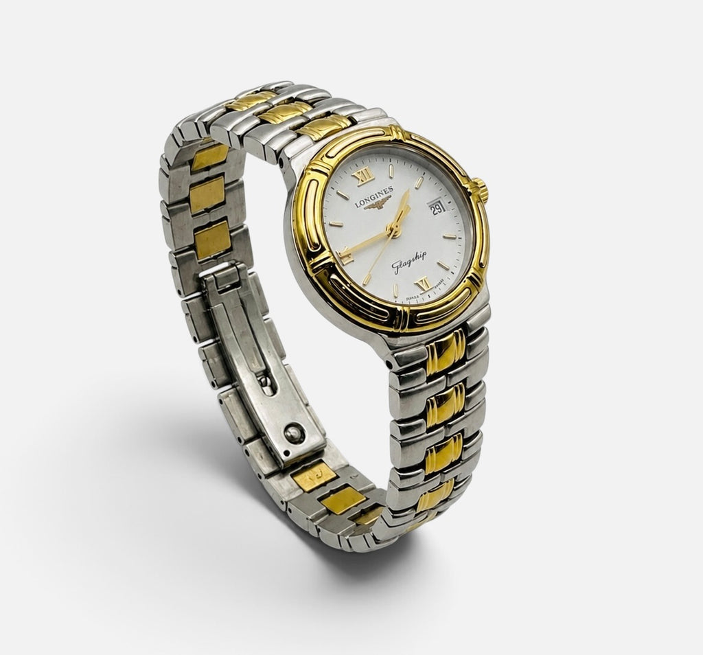 Vintage Ladies Longines Flagship L5.151.3 Stainless Steel & Gold-Plated Watch 25mm
