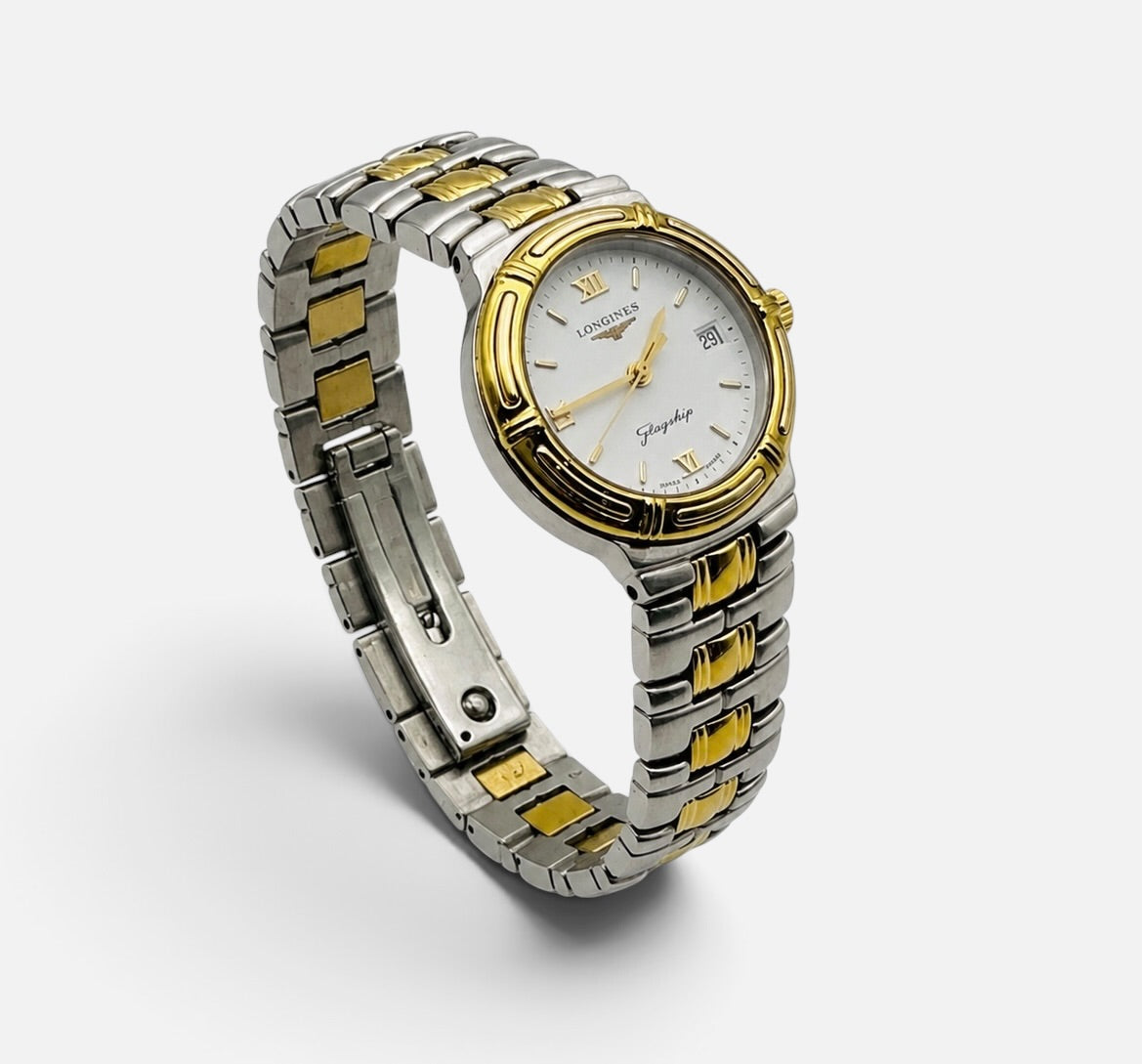 Vintage Ladies Longines Flagship L5.151.3 Stainless Steel & Gold-Plated Watch 25mm