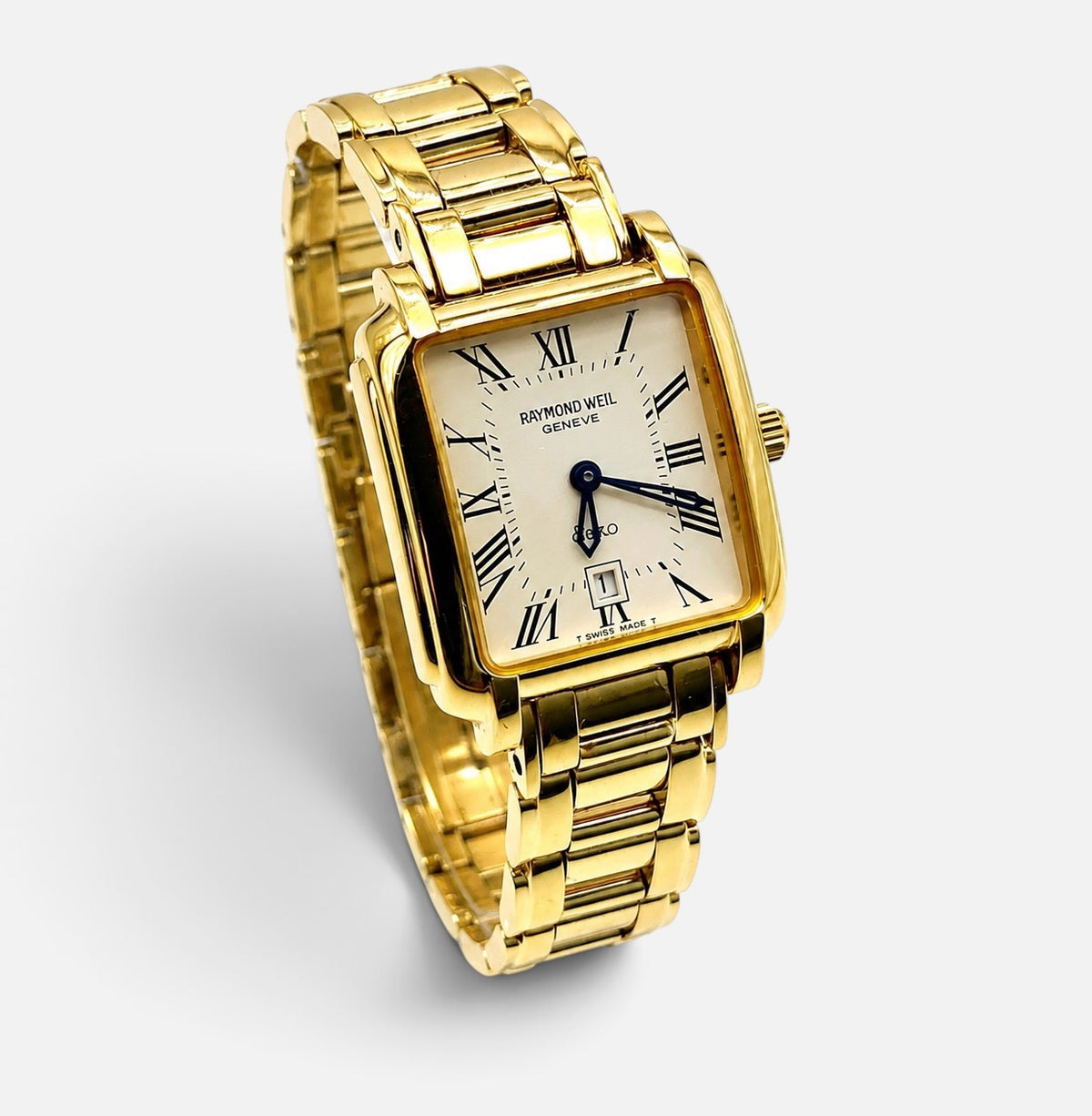 Ladies Raymond Weil Saxo 9910 Swiss ETA Quartz Watch • 6 Jewel • Gold Plated • 25×20mm