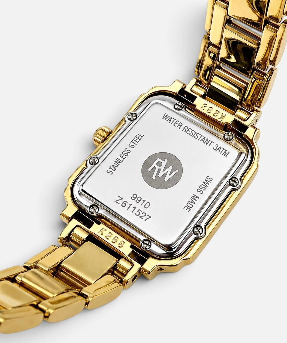 Ladies Raymond Weil Saxo 9910 Swiss ETA Quartz Watch • 6 Jewel • Gold Plated • 25×20mm