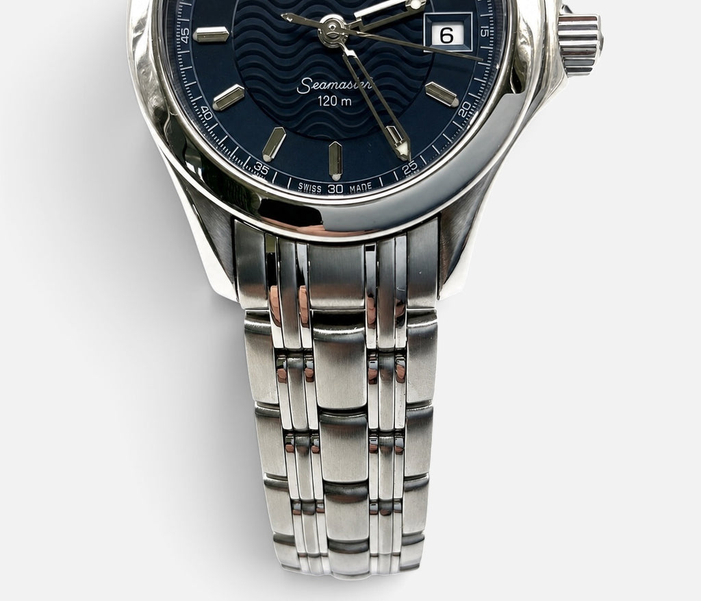 Vintage 1998 Omega Seamaster 120M Ladies Blue Wave 2581.81 • STS 2026 • Full Set