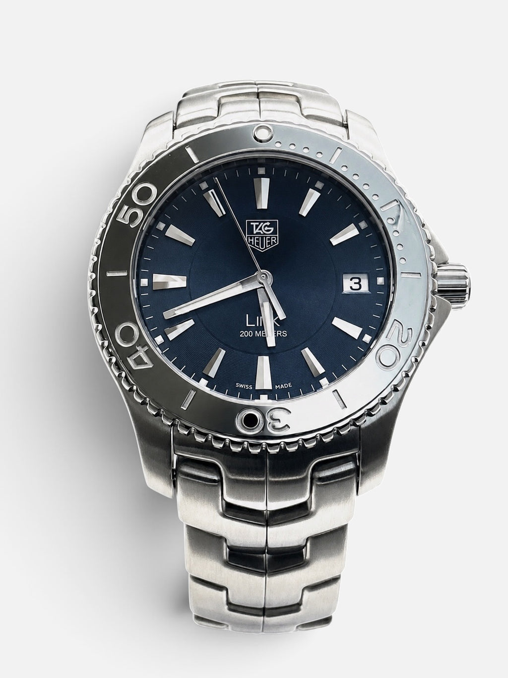 TAG Heuer Link Wristwatch WJ1112-0 • 2010 • 39mm Stainless Steel • Blue Sunray Dial