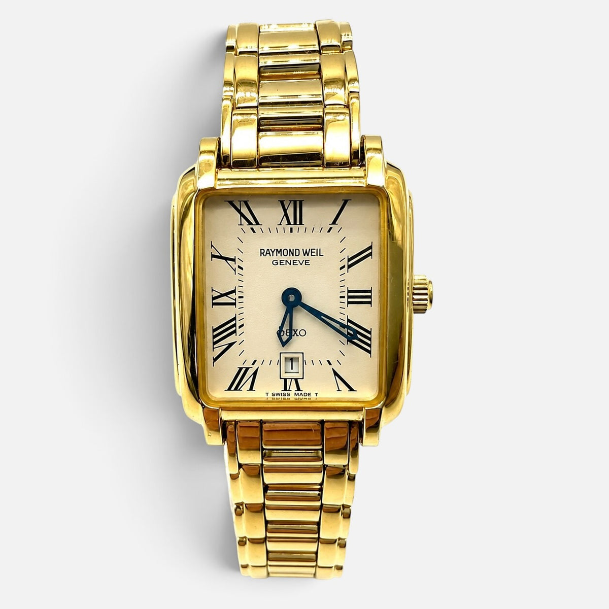 Ladies Raymond Weil Saxo 9910 Swiss ETA Quartz Watch • 6 Jewel • Gold Plated • 25×20mm
