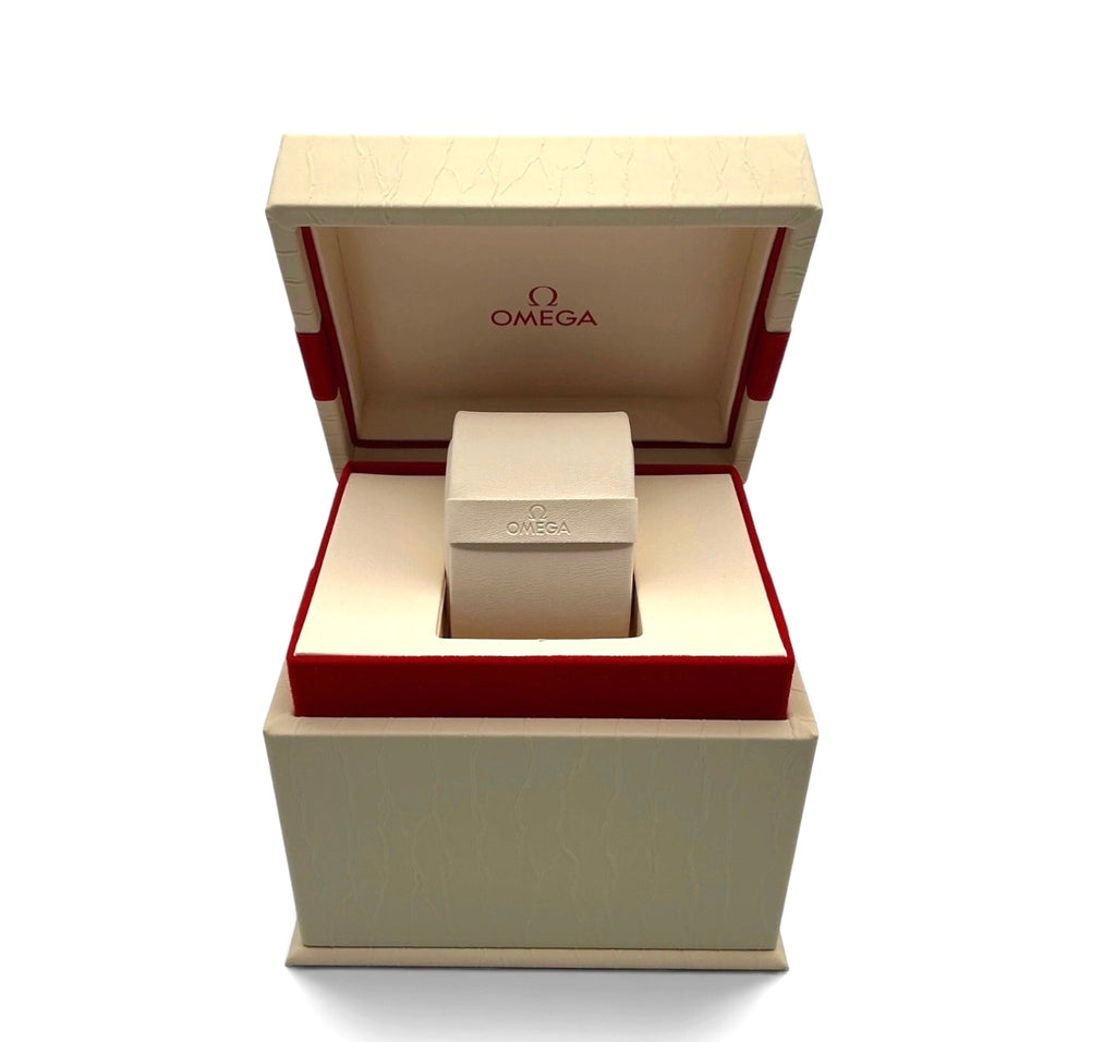 Genuine 2017 Omega De Ville Ladies Watch Box Set – Vertical Style Outer White Box