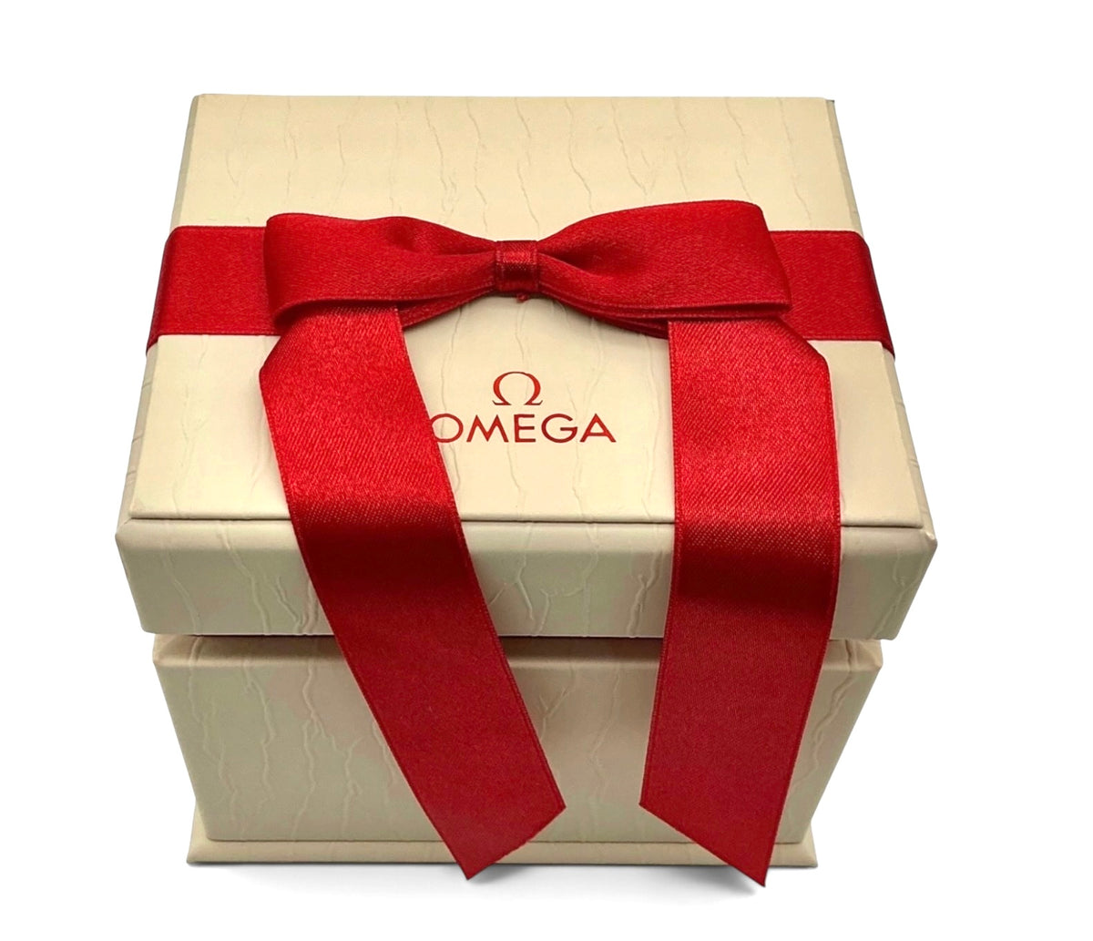 Genuine 2017 Omega De Ville Ladies Watch Box Set – Vertical Style Outer White Box