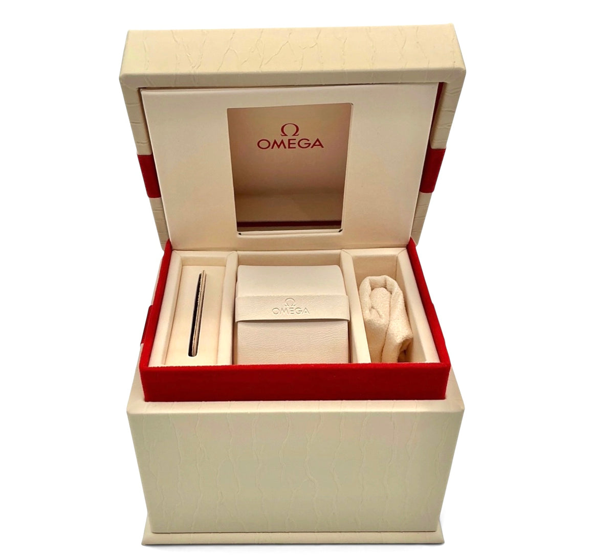 Genuine 2021 Ladies Omega Watch Presentation Box Set – Horizontal Format Outer White Box