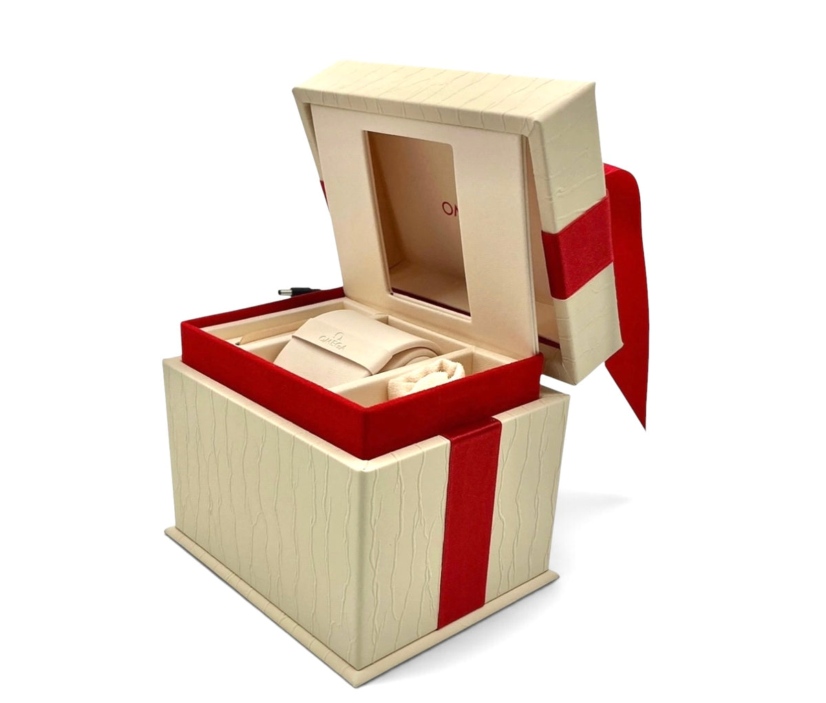 Genuine 2021 Ladies Omega Watch Presentation Box Set – Horizontal Format Outer White Box