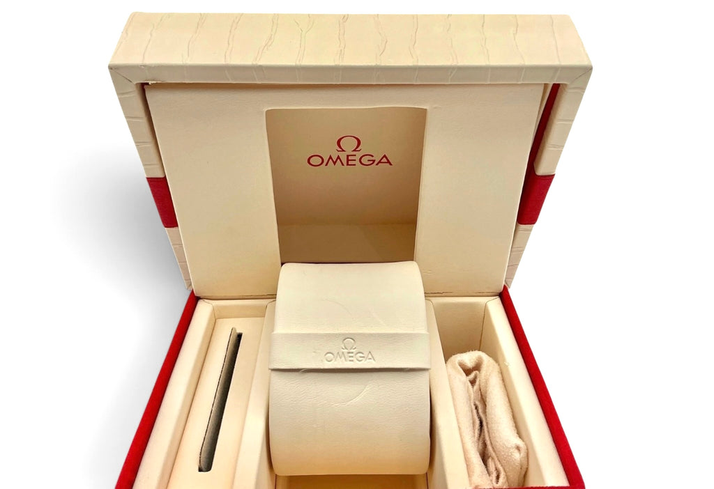 Genuine 2016 Ladies Omega Watch Box Presentation Set – Vertical Format White Outer Box