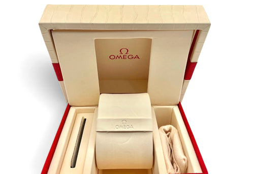 Genuine 2016 Ladies Omega Watch Box Presentation Set – Vertical Format White Outer Box