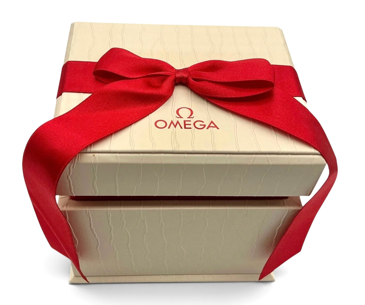 Genuine 2016 Ladies Omega Watch Box Presentation Set – Vertical Format White Outer Box