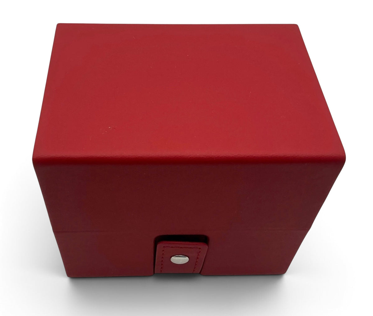 Genuine Omega Red Cube Faux Leather Watch Travel Case – Complete Set with Sleeve