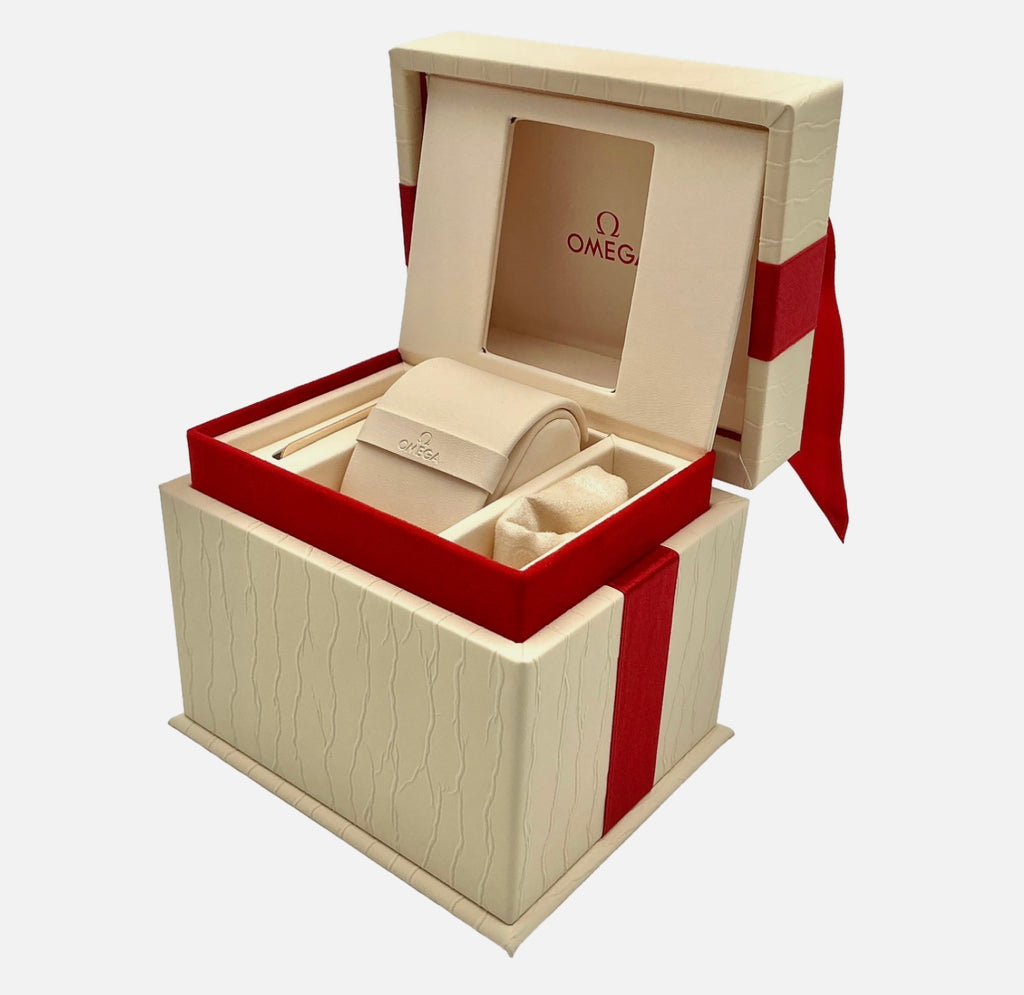 Ladies Omega Aqua Terra 28mm OEM Watch Box Presentation Set 220.10.28.60.55.001