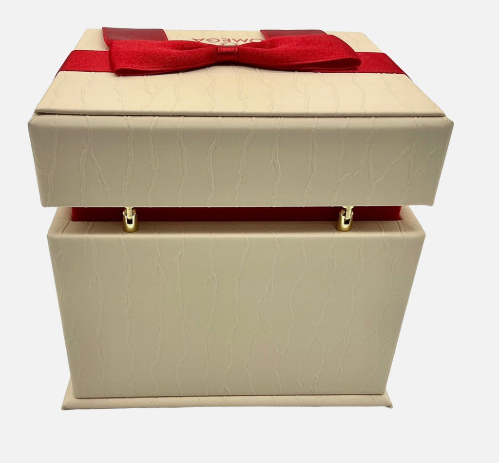 Genuine Ladies Omega OEM Constellation Manhattan 28mm Watch Box Presentation Set, Complete - Ref: O1312028606300