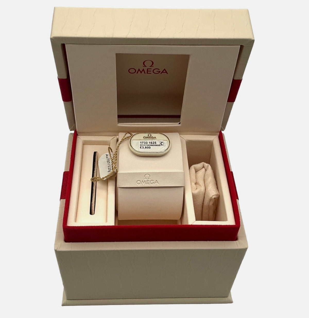 Genuine Omega Ladies De Ville Prestige Quartz 25mm OEM Watch Box Presentation Set, Full Set - Ref: O13110256055001
