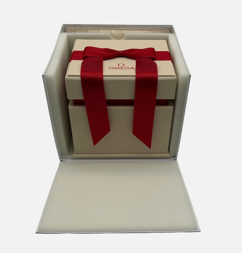 Genuine Omega Ladies De Ville Prestige Quartz 25mm OEM Watch Box Presentation Set, Full Set - Ref: O13110256055001