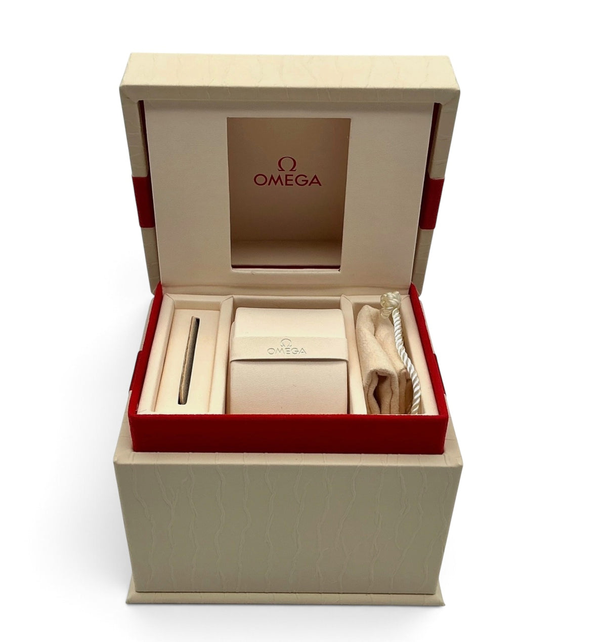 Genuine 2019 Ladies Omega Watch Box Presentation Set, Inner Box, Cushion & Pouch