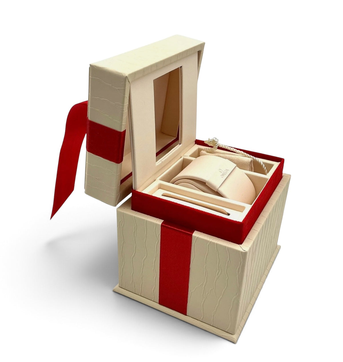 Genuine 2019 Ladies Omega Watch Box Presentation Set, Inner Box, Cushion & Pouch