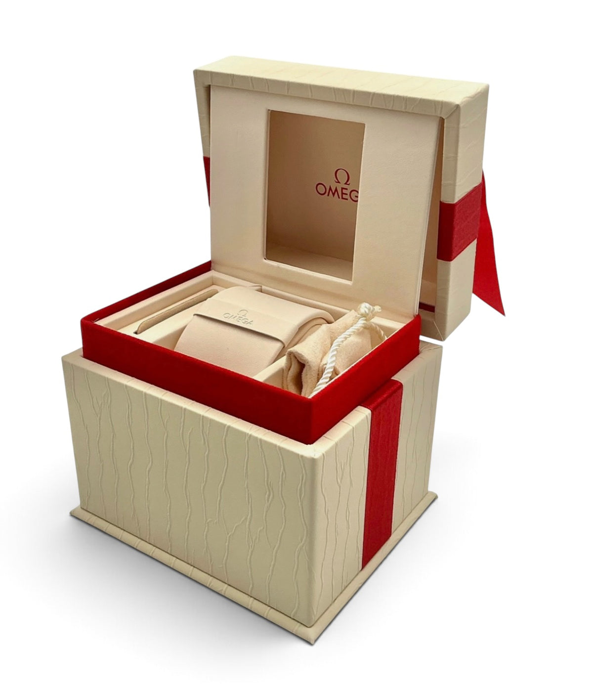 Genuine 2019 Ladies Omega Watch Box Presentation Set, Inner Box, Cushion & Pouch