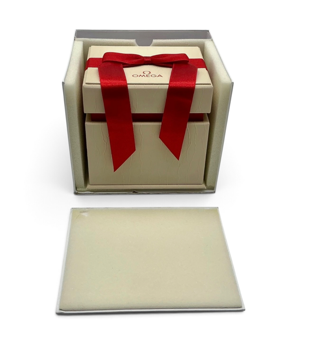 Genuine 2019 Ladies Omega Watch Box Presentation Set, Inner Box, Cushion & Pouch