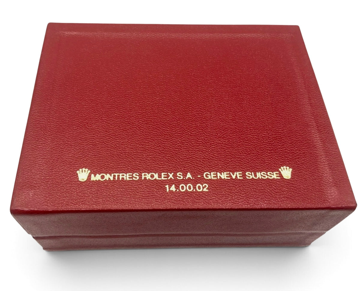 Rolex OEM Vintage Watch Box 14.00.02 – Red With Outer Box and Cushion – 1970s/1980s