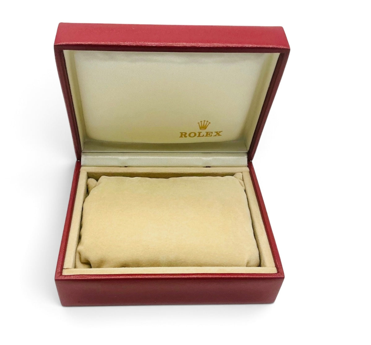 Rolex OEM Vintage Watch Box 14.00.02 – Red With Outer Box and Cushion – 1970s/1980s
