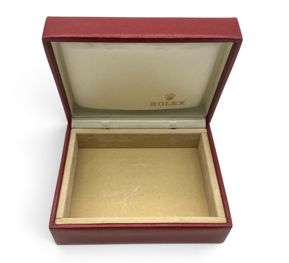 Rolex OEM Vintage Watch Box 14.00.02 – Red With Outer Box and Cushion – 1970s/1980s