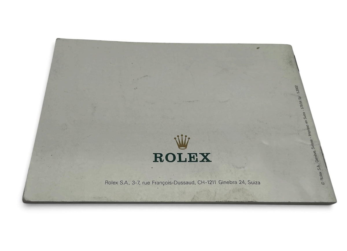 Genuine Rolex “Su Rolex Oyster” Booklet – Spanish – 579.54 Sp – 5.2002 – 26pp