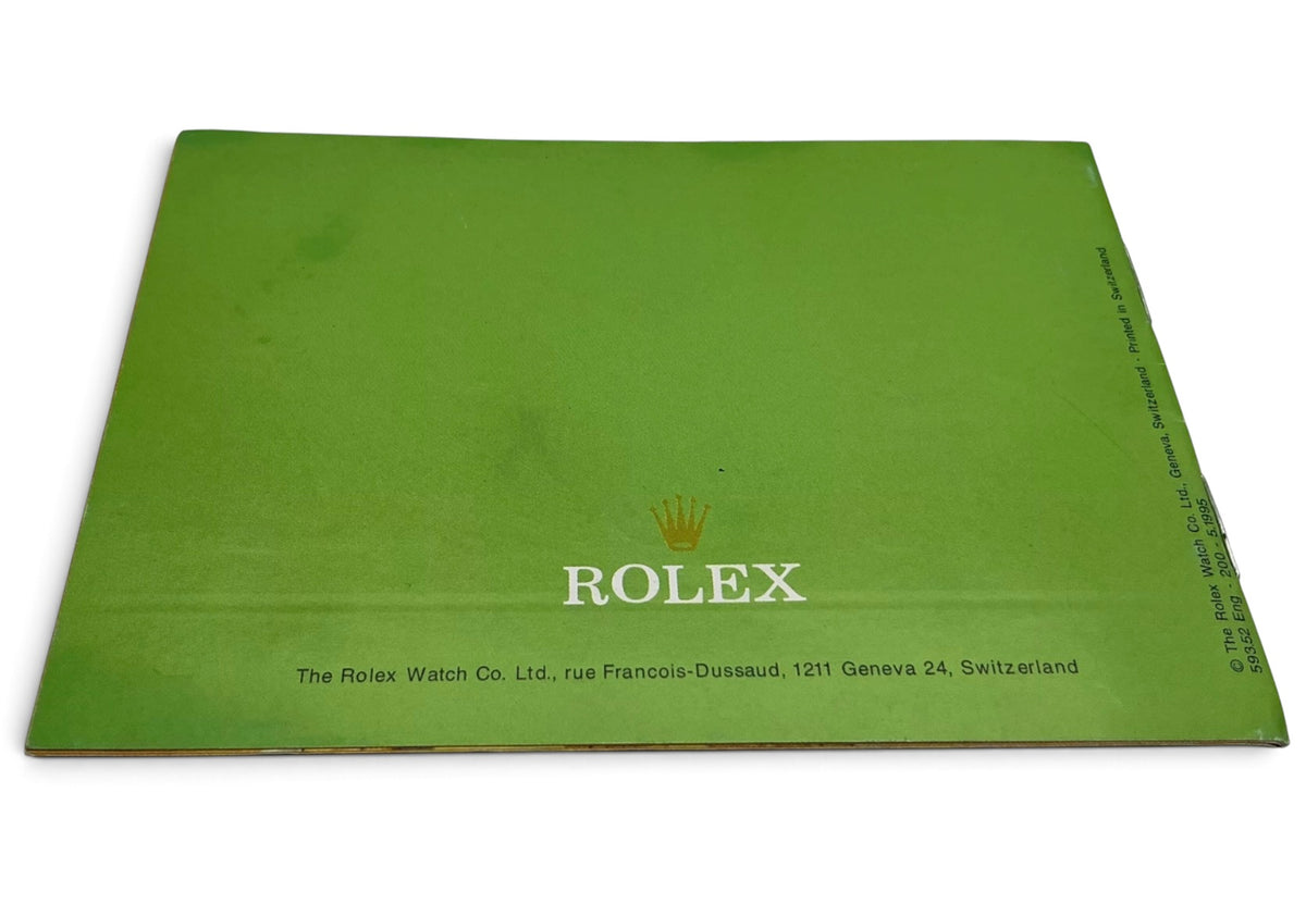 Genuine Rolex Datejust Booklet – English – 593.52 Eng‑200 – 5.1995