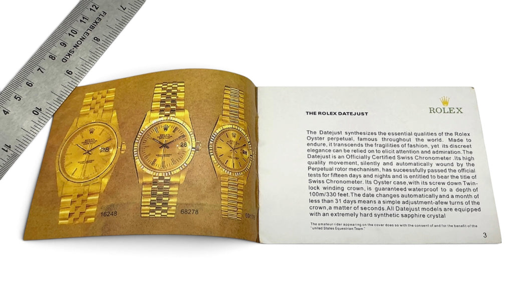 Genuine Rolex Datejust Booklet – English – 593.52 Eng‑200 – 5.1995