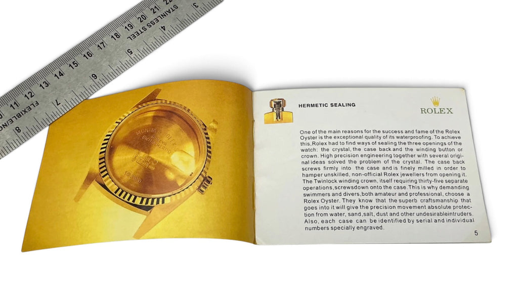 Genuine Rolex Datejust Booklet – English – 593.52 Eng‑200 – 5.1995