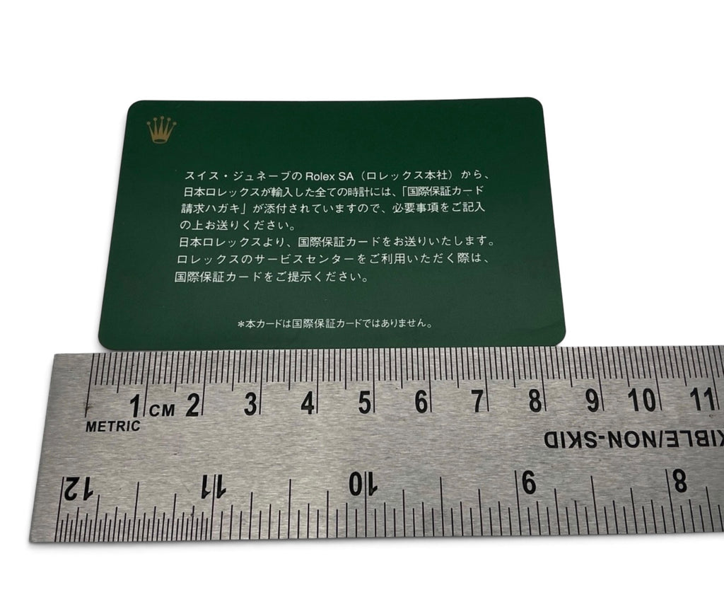 Rolex Japan Information Card – Early 2000s Paper Insert – Near Mint – 85×53mm