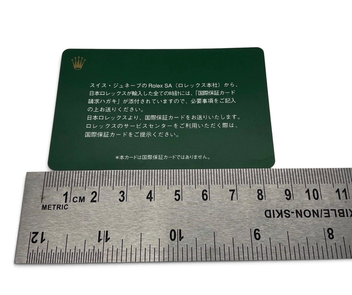 Rolex Japan Information Card – Early 2000s Paper Insert – Near Mint – 85×53mm