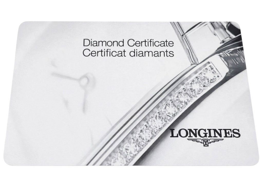 Genuine Longines Diamond Certificate Card – Watch Reference L4.209.1.57.7 – Used