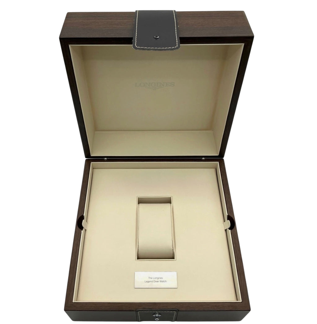Longines Legend Diver 42mm Wooden Watch Box Presentation Set – L3.774.4.90.2