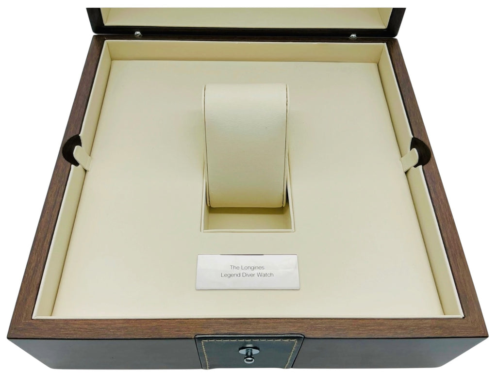 Longines Legend Diver 42mm Wooden Watch Box Presentation Set – L3.774.4.90.2