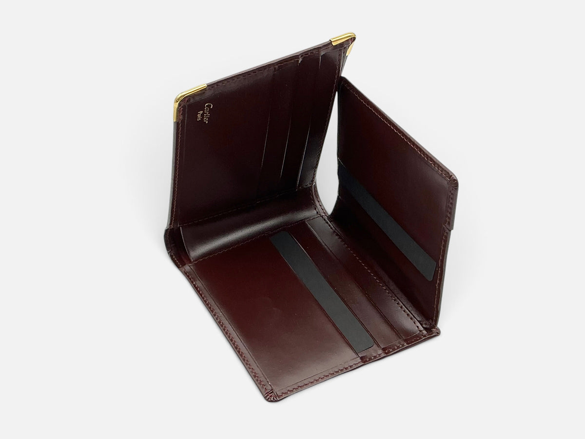 Cartier Must de Cartier Bi-Fold Card Holder – 9 Card Slot Ref L3000718 – Full Set – UNUSED – RARE DISCONTINUED COLOUR