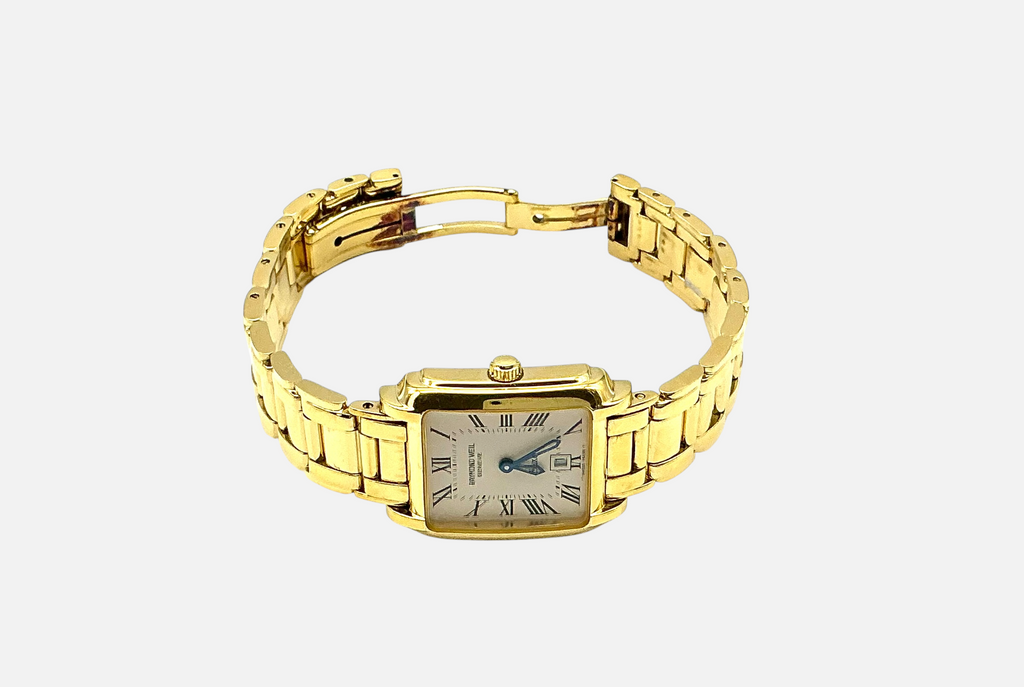 Ladies Raymond Weil Saxo 9910 Swiss ETA Quartz Watch • 6 Jewel • Gold Plated • 25×20mm