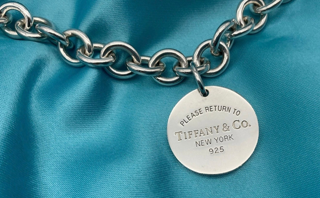 Tiffany & Co 70g Rolo Chain • Rare Round RTT Pendant • 40.5cm Unisex