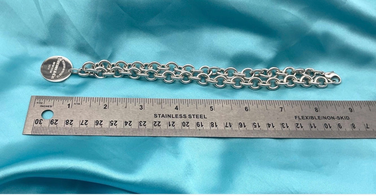 Tiffany & Co 70g Rolo Chain • Rare Round RTT Pendant • 40.5cm Unisex