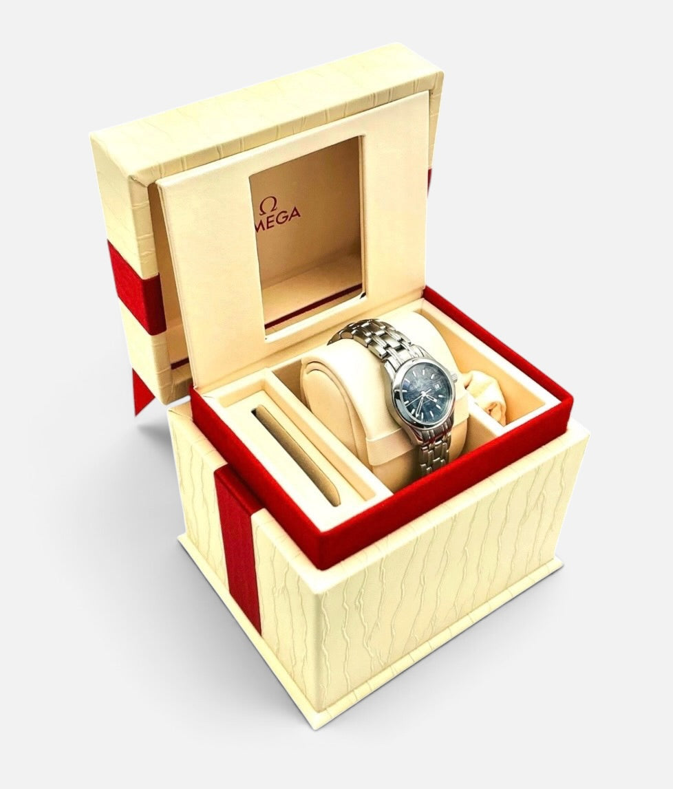 Vintage 1998 Omega Seamaster 120M Ladies Blue Wave 2581.81 • STS 2026 • Full Set