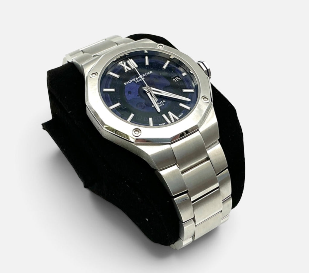 Baume & Mercier Riviera Baumatic 10616 Gentleman’s Watch – Stainless Steel & Blue Dial 42mm – Ex‑Display