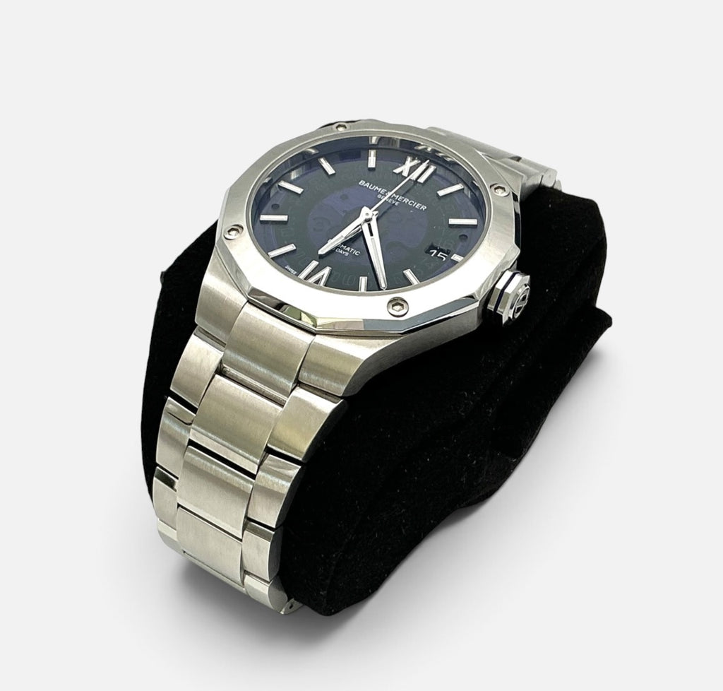 Baume & Mercier Riviera Baumatic 10616 Gentleman’s Watch – Stainless Steel & Blue Dial 42mm – Ex‑Display