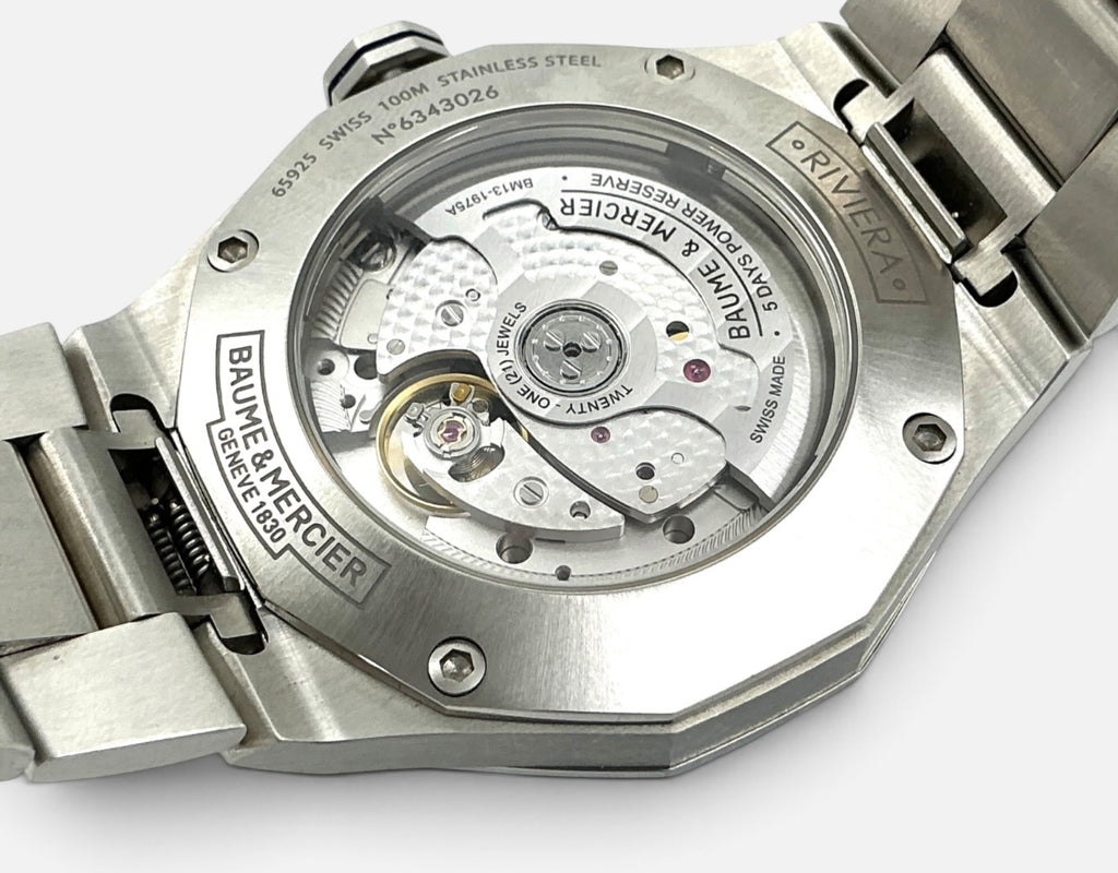Baume & Mercier Riviera Baumatic 10616 Gentleman’s Watch – Stainless Steel & Blue Dial 42mm – Ex‑Display