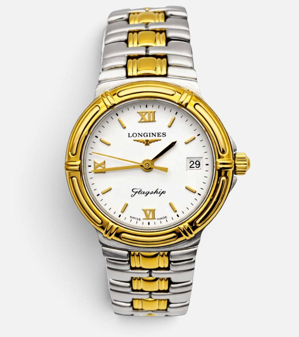 Vintage Ladies Longines Flagship L5.151.3 Stainless Steel & Gold-Plated Watch 25mm