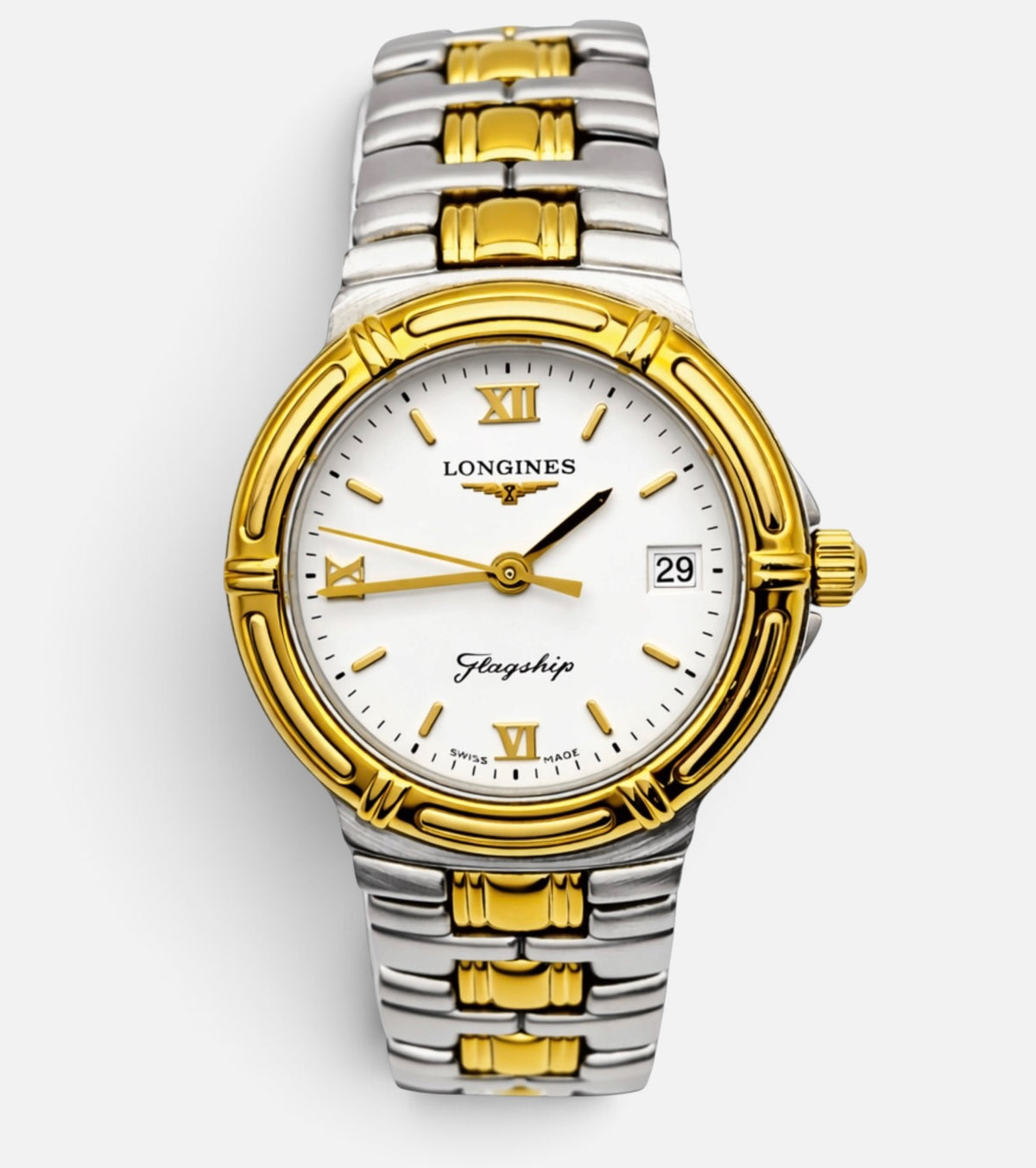 Vintage Ladies Longines Flagship L5.151.3 Stainless Steel & Gold-Plated Watch 25mm