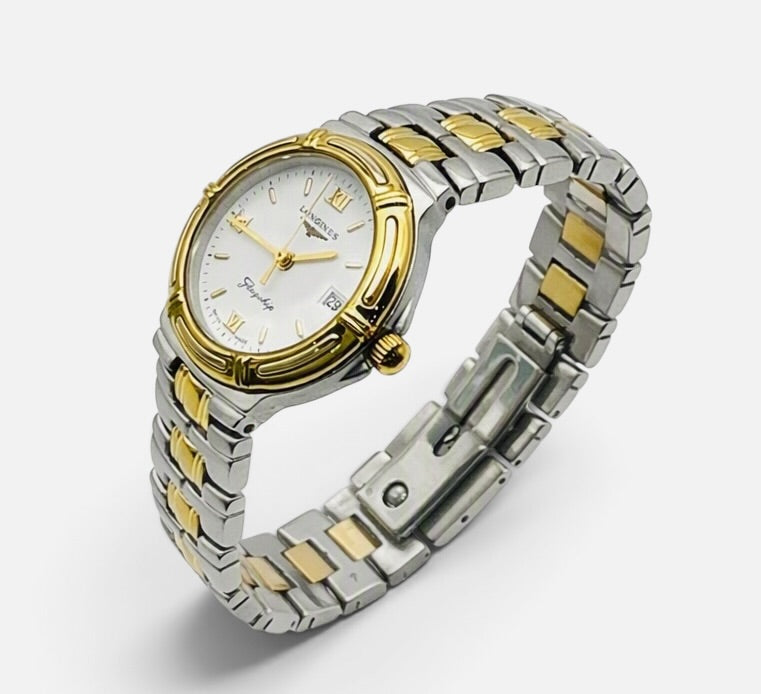 Vintage Ladies Longines Flagship L5.151.3 Stainless Steel & Gold-Plated Watch 25mm