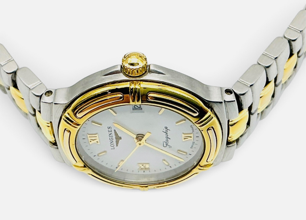Vintage Ladies Longines Flagship L5.151.3 Stainless Steel & Gold-Plated Watch 25mm