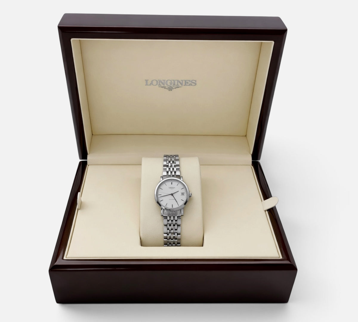 Longines Elegant Collection 25.5mm Ladies Automatic • White Dial • L4.309.4.19.6 • 2023 Full Set
