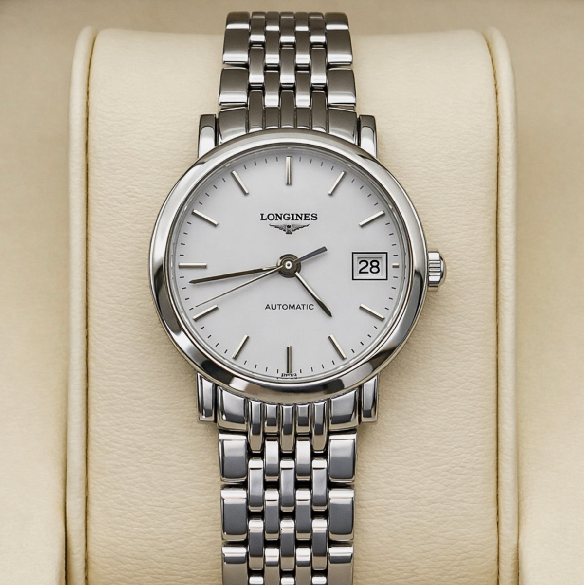 Longines Elegant Collection 25.5mm Ladies Automatic • White Dial • L4.309.4.19.6 • 2023 Full Set