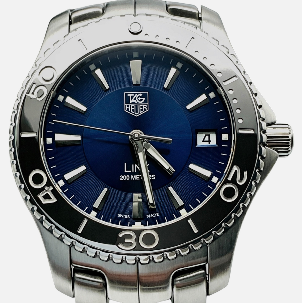 TAG Heuer Link Wristwatch WJ1112-0 • 2010 • 39mm Stainless Steel • Blue Sunray Dial